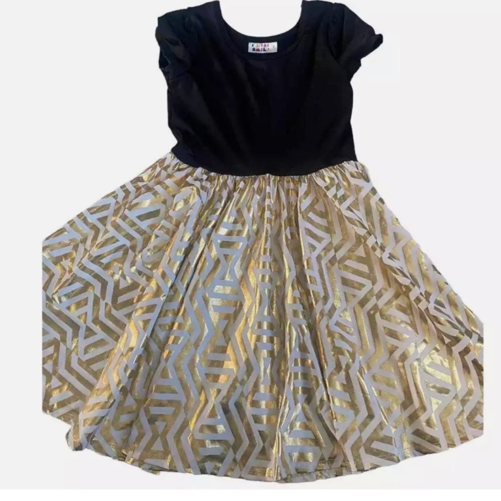 Gold black dress